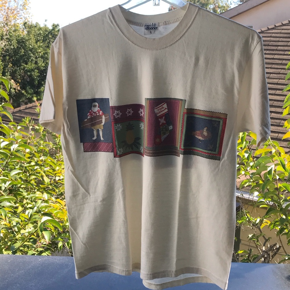 Reyn Spooner vintage Casual Cream Graphic T-Shirt